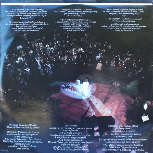 Barbra Streisand - One Voice (VINYL) | Near Mint (NM or M-) Excellent+ (EX+) - POP / USED *NEAR MINT*