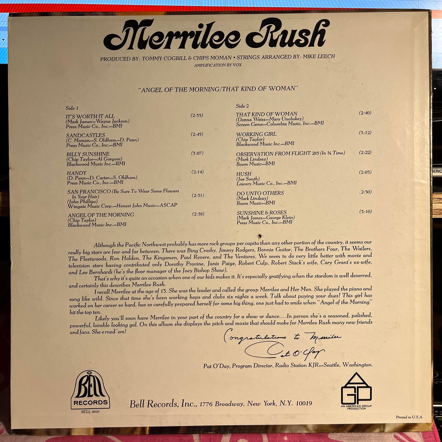 Merrilee & The Turnabouts - Angel Of The Morning *BESTWAY* | Near Mint (NM) Near Mint (NM) - POP / USED *NEAR MINT*