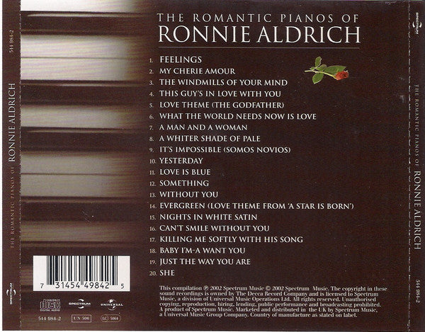 Ronnie Aldrich - The Romantic Pianos Of Ronnie Aldrich *CD* | Mint (M) Near Mint (NM) - POP / USED *NEAR MINT*