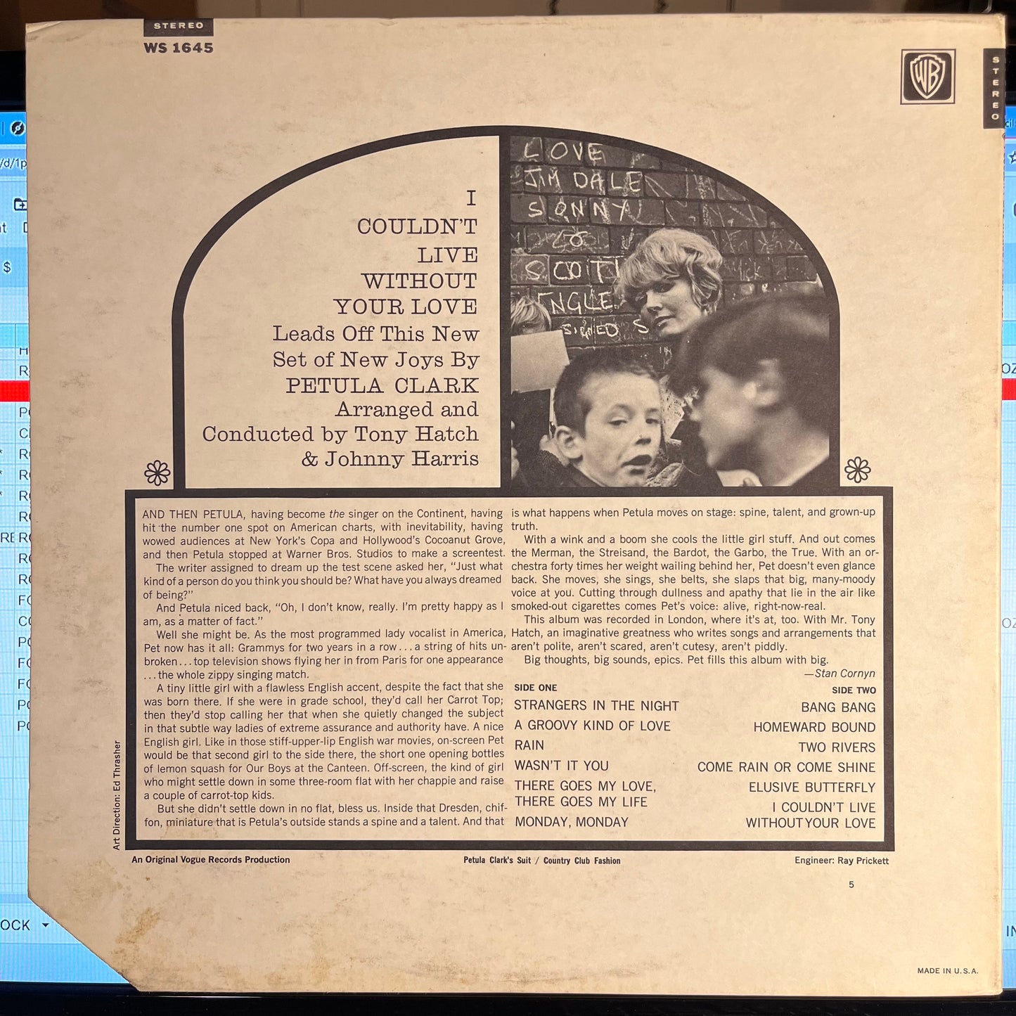 Petula Clark - I Couldn't Live Without Your Love *STEREO-REPRESS* | Near Mint (NM) Excellent (EX) - POP / USED *NEAR MINT*