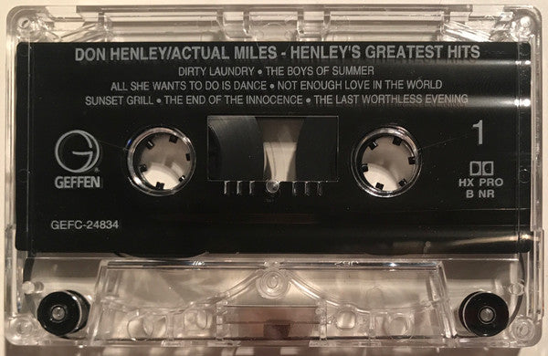 Don Henley - Actual Miles (Henley's Greatest Hits) *CASSETTE* | Near Mint (NM) Near Mint (NM) - POP / USED *NEAR MINT*