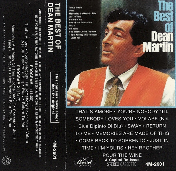Dean Martin - The Best Of *CASSETTE* | Near Mint (NM) Near Mint (NM) - POP / USED *NEAR MINT*