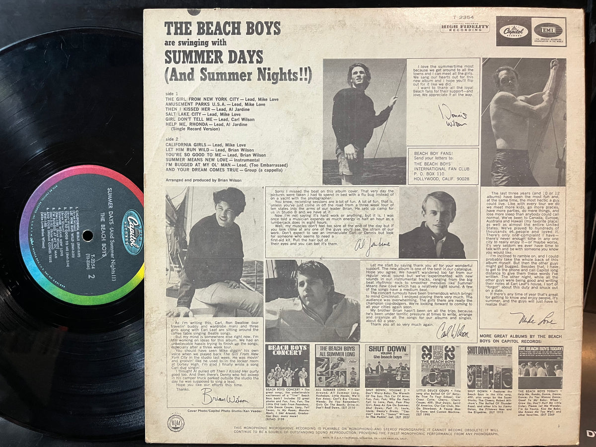 The Beach Boys - Summer Days (And Summer Nights!!)(VINYL LP) | USED Very Good Plus Plus (VG++) Excellent (EX) - POP / USED *null*