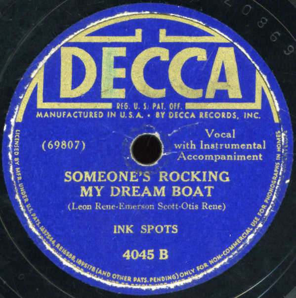 The Ink Spots - Nothin' / Someone's Rocking My Dream Boat | Very Good Plus (VG+) Generic - POP / USED *VERY GOOD++/78*