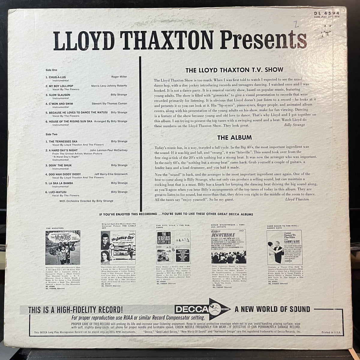 Lloyd Thaxton - Lloyd Thaxton Presents (VINYL LP) | USED Very Good Plus (VG+) Excellent (EX) - POP / USED *VERY GOOD+*