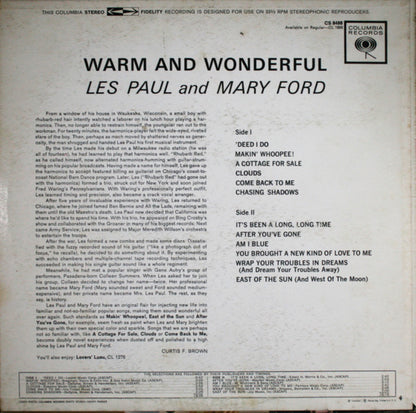 Les Paul & Mary Ford - Warm And Wonderful | Very Good Plus (VG+) Near Mint (NM) - POP / USED *VERY GOOD++*