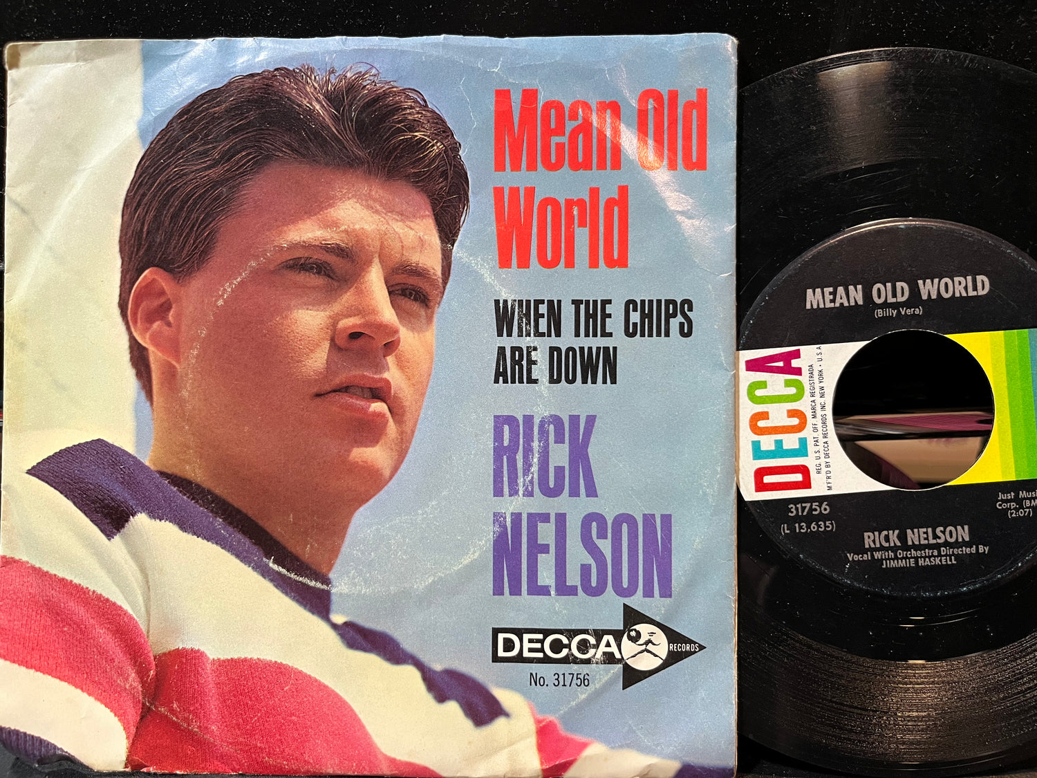 Mean Old World / When The Chips Are Down (7" VINYL) | Very Good (VG) Very Good Plus (VG+) - POP / USED *VERY GOOD*