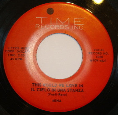 This World We Love In = Il Cielo In Una Stanza (7") | Very Good (VG) Generic - POP / USED *VERY GOOD*
