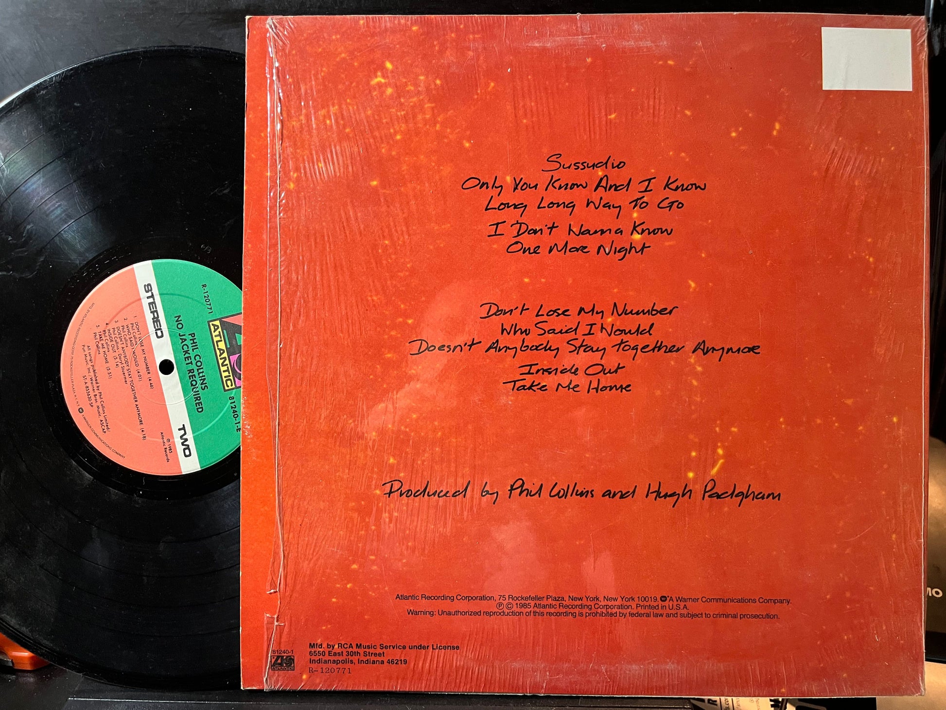 Phil Collins - No Jacket Required (VINYL) | Very Good (VG) Near Mint (NM) - POP / USED *VERY GOOD*