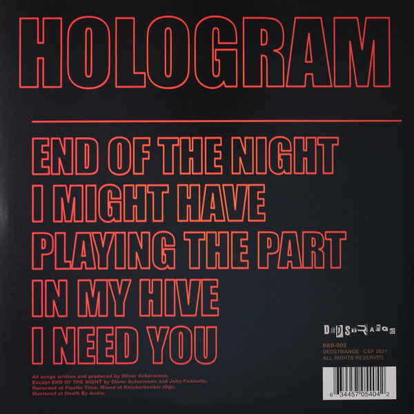 Hologram (NEON ORANGE VINYL) | Mint (M) Mint (M) - POST-PUNK *SEALED/COLOR*
