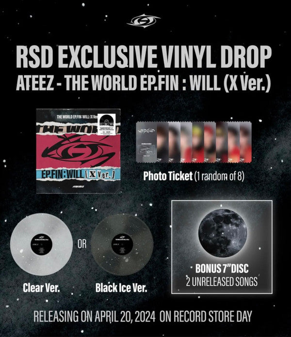 Ateez (2) The World Ep.Fin : Will (X Ver.) LP + 7" Mint (M) Mint (M)