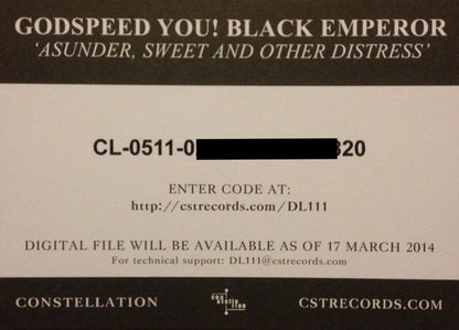 Godspeed You Black Emperor! Asunder, Sweet And Other Distress LP Mint (M) Mint (M)