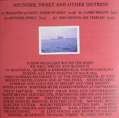 Godspeed You Black Emperor! Asunder, Sweet And Other Distress LP Mint (M) Mint (M)