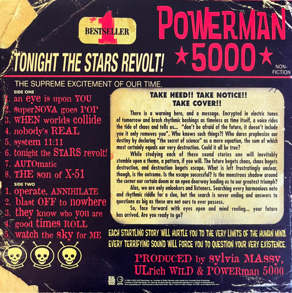 Powerman 5000 Tonight The Stars Revolt! Real Gone Music, Geffen Records LP, Album, RE, Cok Mint (M) Mint (M)