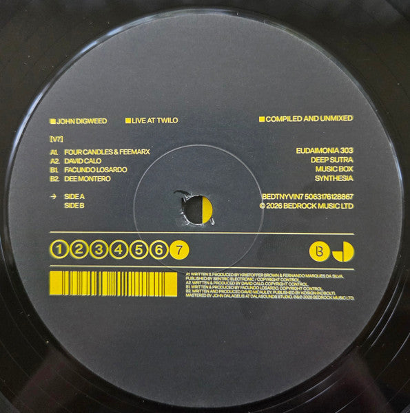 John Digweed - Live At Twilo - Vinyl 7 (VINYL 12" BEDROCK) | NEW - PROGRESSIVE *NEW*