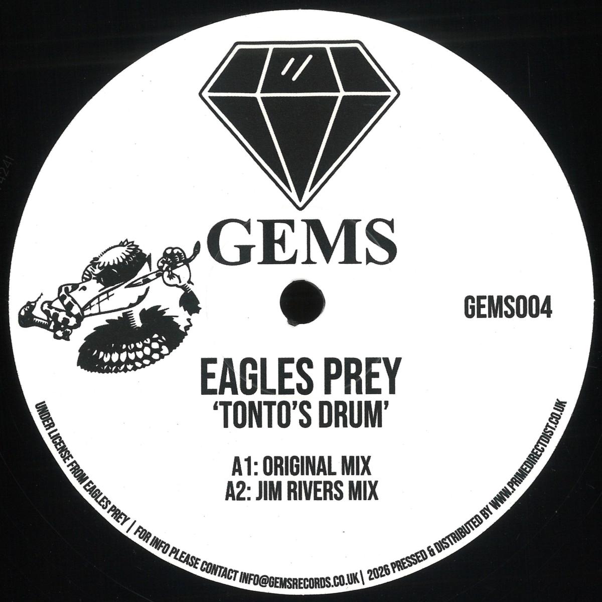 Eagles Prey - Tonto’s Drum (VINYL 12" GEMS GEMS004) | NEW Mint (M) Mint (M) - PROGRESSIVE *NEW*