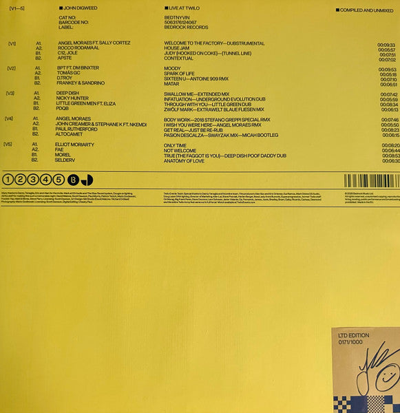 John Digweed - Live At Twilo (SIGNED/NUMBERED VINYL 4xLP Bedrock BEDTNYVIN) | NEW - PROGRESSIVE *SEALED*