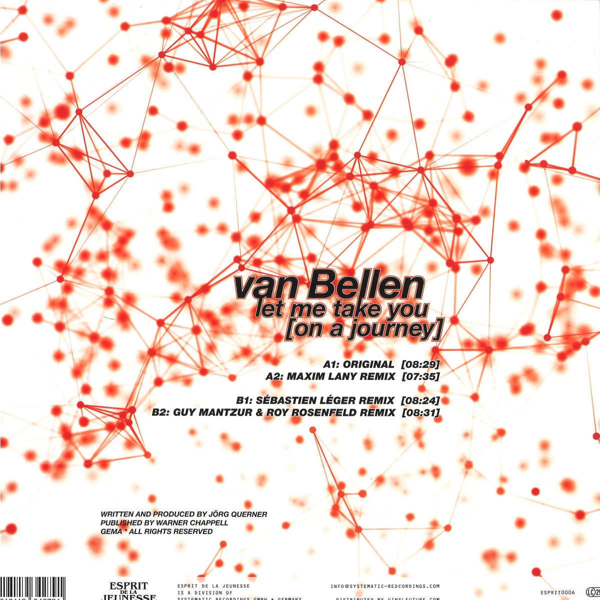 Van Bellen - Let Me Take You On A Journey (RED VINYL 12" Esprit de la Jeunesse) | NEW Mint (M) Mint (M) - PROGRESSIVE/TRANCE *NEW/COLOR*