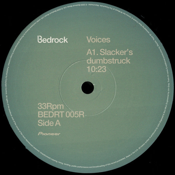 Bedrock - Voices (Part 2) (VINYL 12" BEDROCK BEDRT 005R 2000) | Excellent+ (EX+) Excellent+ (EX+) - PROGRESSIVE / USED *EXCELLENT+*