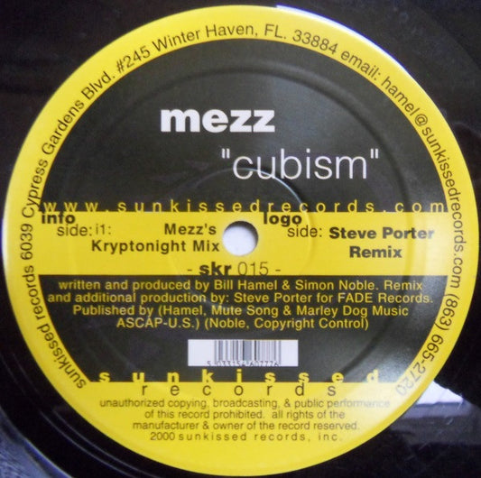Mezz - Cubism (VINYL 12" SUNKISSED SKR 015 2000) | - PROGRESSIVE / USED *EXCELLENT*