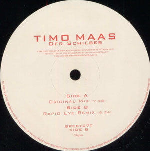 Timo Maas - Der Schieber | Excellent (EX) Very Good Plus (VG+) - PROGRESSIVE / USED *EXCELLENT*