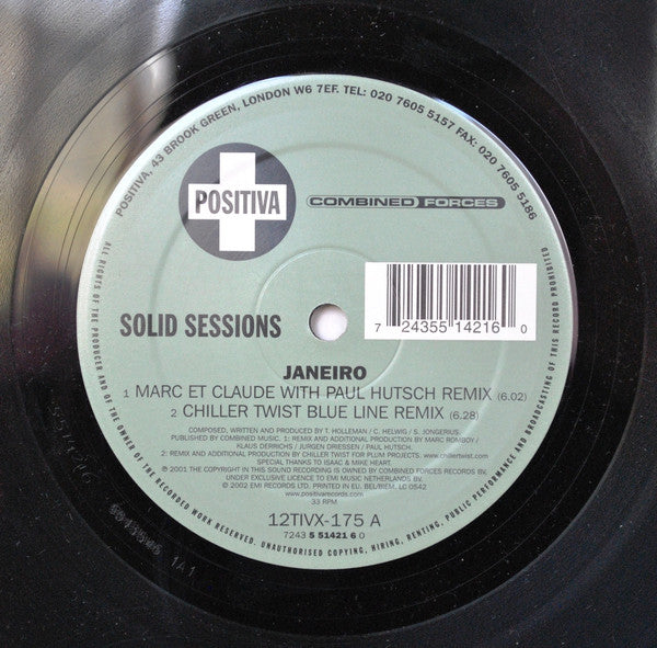 Solid Sessions Janeiro 12" Very Good Plus (VG+) Very Good Plus (VG+)