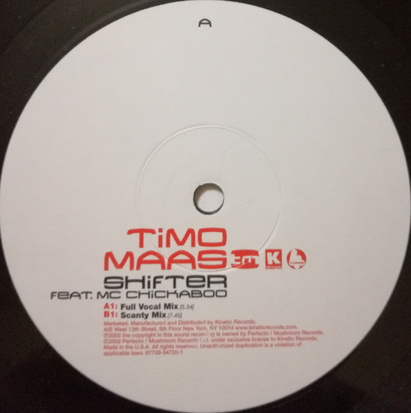 Timo Maas - Shifter | Excellent (EX) Very Good Plus (VG+) - PROGRESSIVE / USED *EXCELLENT*