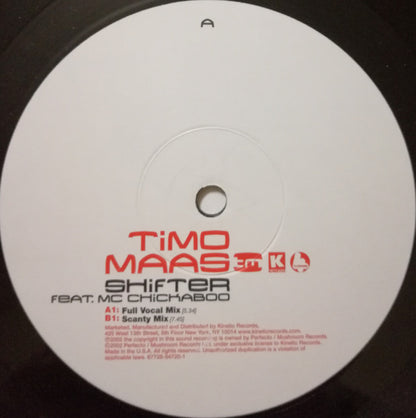 Timo Maas - Shifter | Excellent (EX) Very Good Plus (VG+) - PROGRESSIVE / USED *EXCELLENT*
