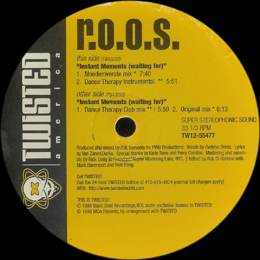 R.O.O.S. - Instant Moments (Waiting For) | Near Mint (NM) Excellent (EX) - PROGRESSIVE / USED *NEAR MINT*