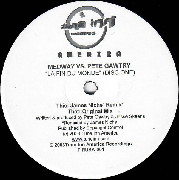 Medway vs. Pete Gawtry - La Fin Du Monde (Disc One) (James Niche Remix / Original Mix) | Near Mint (NM) Near Mint (NM) - PROGRESSIVE / USED *NEAR MINT*