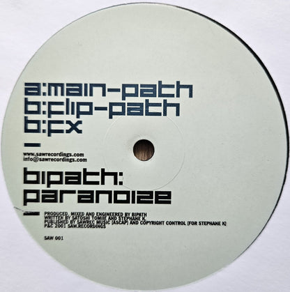 Bipath - Paranoize (VINYL 12" SAW SAW 001 FEB 2001) | Near Mint (NM or M-) Near Mint (NM) - PROGRESSIVE / USED *NEAR MINT*