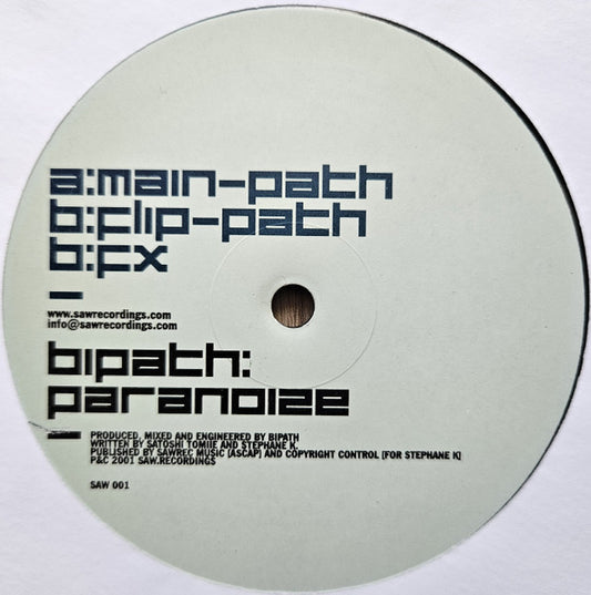 Bipath - Paranoize (VINYL 12" SAW SAW 001 FEB 2001) | Near Mint (NM or M-) Near Mint (NM) - PROGRESSIVE / USED *NEAR MINT*
