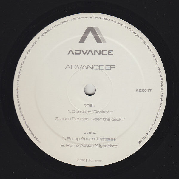Various - Advance EP (VINYL 12" ADVANCE ADX017 2001) | - PROGRESSIVE / USED *VERY GOOD+*