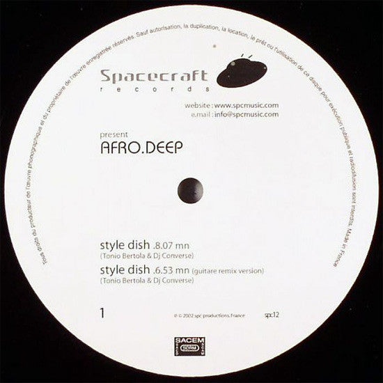 Afro.Deep - Style Dish (VINYL 12") | USED Very Good Plus (VG+) Generic PROGRESSIVE