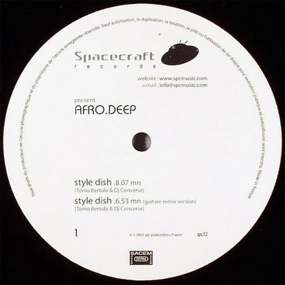 Afro.Deep - Style Dish (VINYL 12") | USED Very Good Plus (VG+) Generic PROGRESSIVE