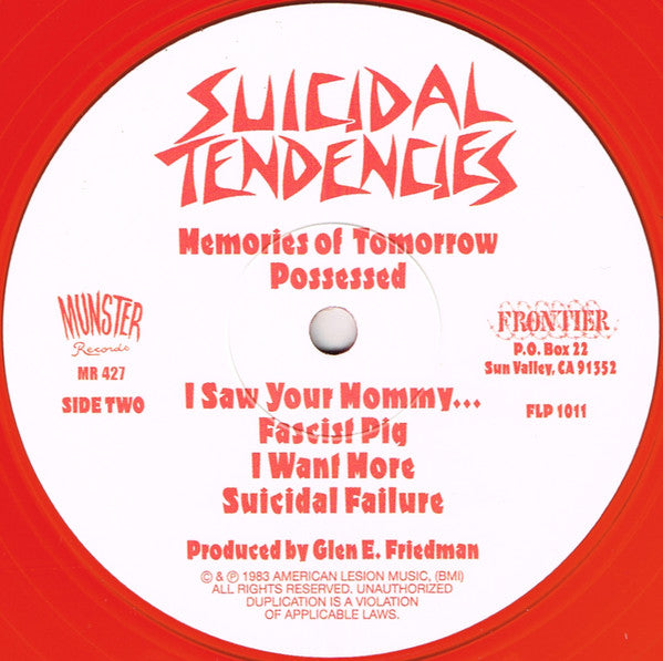 Suicidal Tendencies (RED VINYL) | Mint (M) Mint (M) - PUNK *NEW/COLOR*