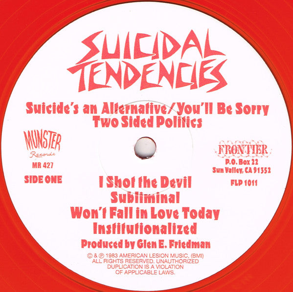 Suicidal Tendencies (RED VINYL) | Mint (M) Mint (M) - PUNK *NEW/COLOR*