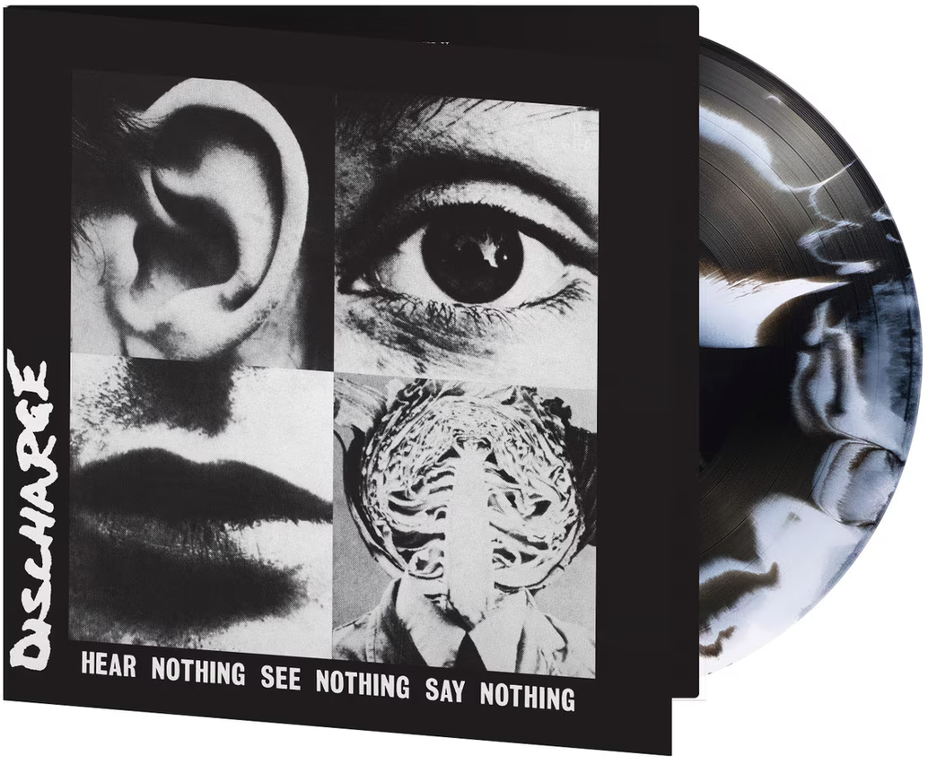 Discharge - (PRESALE 9/18/26) Hear Nothing See Nothing Say Nothing (MOV WHITE & BLACK SWIRLED VINYL LP MUSIC ON VINYL MOVLP4079 2026) | NEW - PUNK *NEW/COLOR*