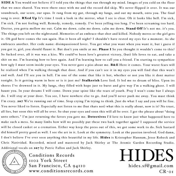Hides (WHITE VINYL 7") | Mint (M) Mint (M) - PUNK *NEW/COLOR*