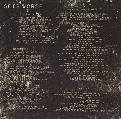 Gets Worse / Fissure Split (BLUE VINYL 7") | Mint (M) Mint (M) - PUNK *NEW/COLOR*