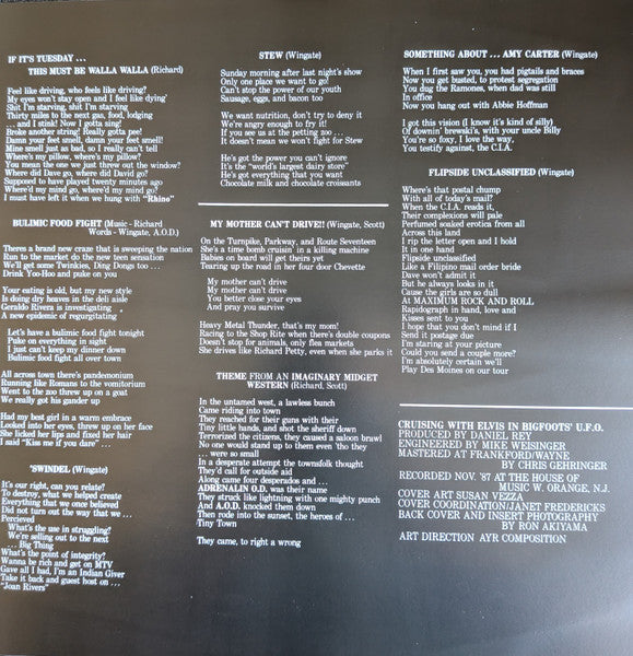 Cruising with Elvis in Bigfoots’ U.F.O. (VINYL) | Mint (M) Mint (M) - PUNK *NEW*