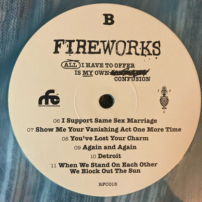Fireworks (11) - All I Have To Offer Is My Own Confusion (BLUE IN CLEAR VINYL LP Run For Cover RFC:015) | NEW - PUNK *SEALED/COLOR*
