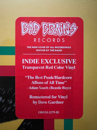 Bad Brains (RED VINYL) | - PUNK *SEALED/COLOR*