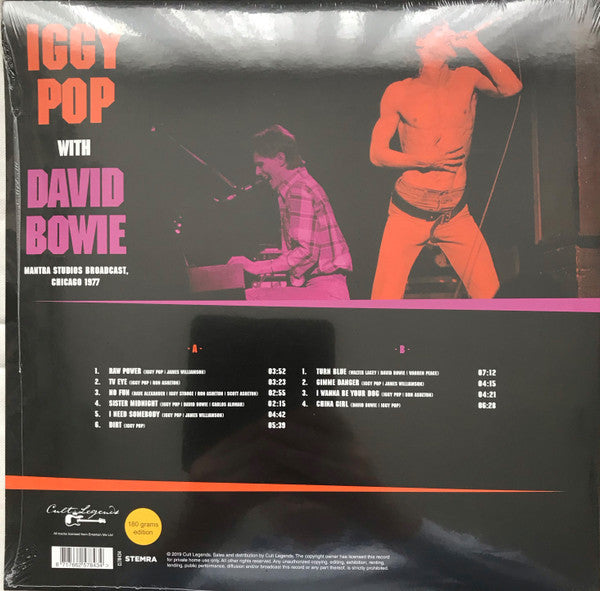 Iggy Pop Mantra Studios Broadcast, Chicago 1977 LP Mint (M) Mint (M)