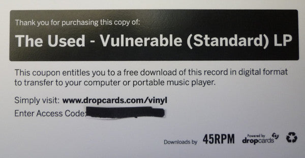 The Used - Vulnerable (VINYL LP) | USED Near Mint (NM or M-) Near Mint (NM or M-) - PUNK / USED *NEAR MINT*