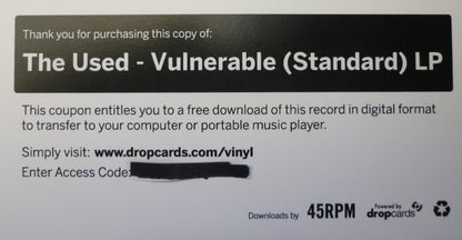 The Used - Vulnerable (VINYL LP) | USED Near Mint (NM or M-) Near Mint (NM or M-) - PUNK / USED *NEAR MINT*