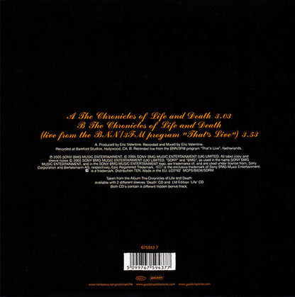 The Chronicles Of Life And Death (7") | Near Mint (NM) Near Mint (NM) - PUNK / USED *NEAR MINT*