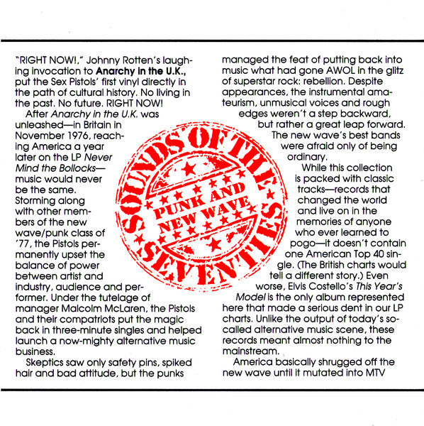 Sounds Of The Seventies - Punk And New Wave (CD) | Near Mint (NM) Near Mint (NM) - PUNK / USED *NEAR MINT*