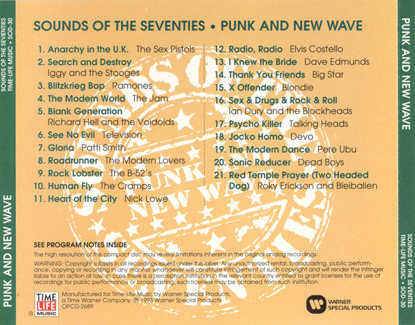Sounds Of The Seventies - Punk And New Wave (CD) | Near Mint (NM) Near Mint (NM) - PUNK / USED *NEAR MINT*