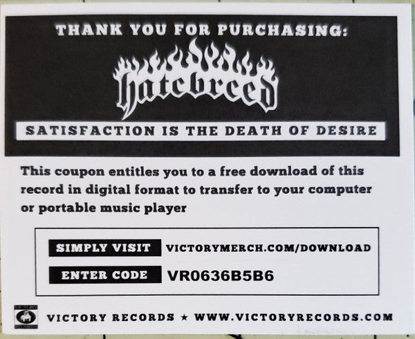 Satisfaction Is The Death Of Desire (VINYL) | Near Mint (NM) Near Mint (NM) - PUNK / USED *NEAR MINT*